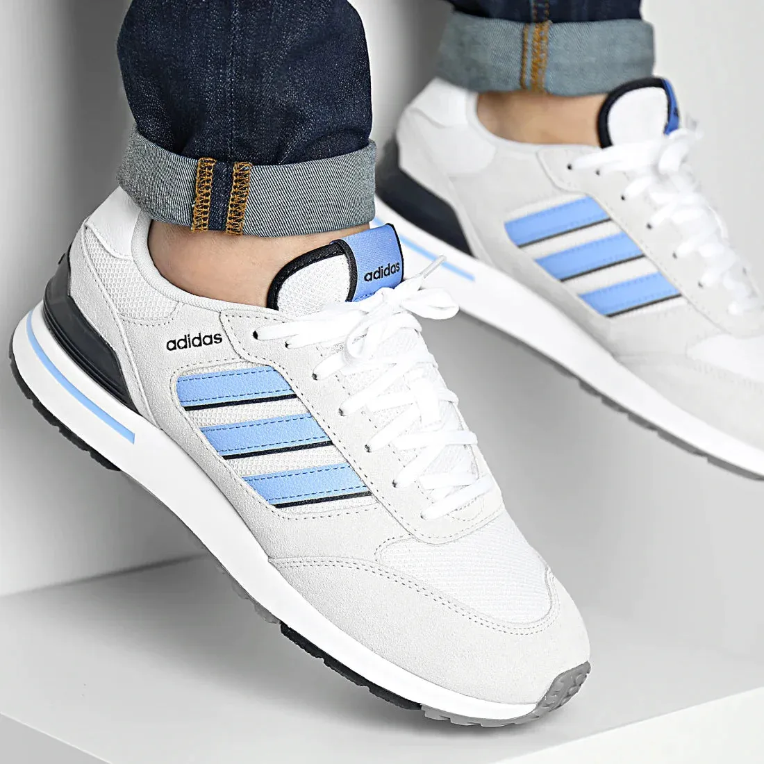 SCARPE ADIDAS RUN 80 SCARPA UOMO SPORTIVA PASSEGGIO MODA AZZURRA