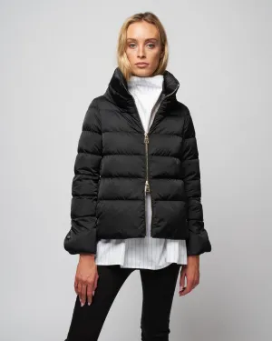 short jacket with bell sleeves - nero