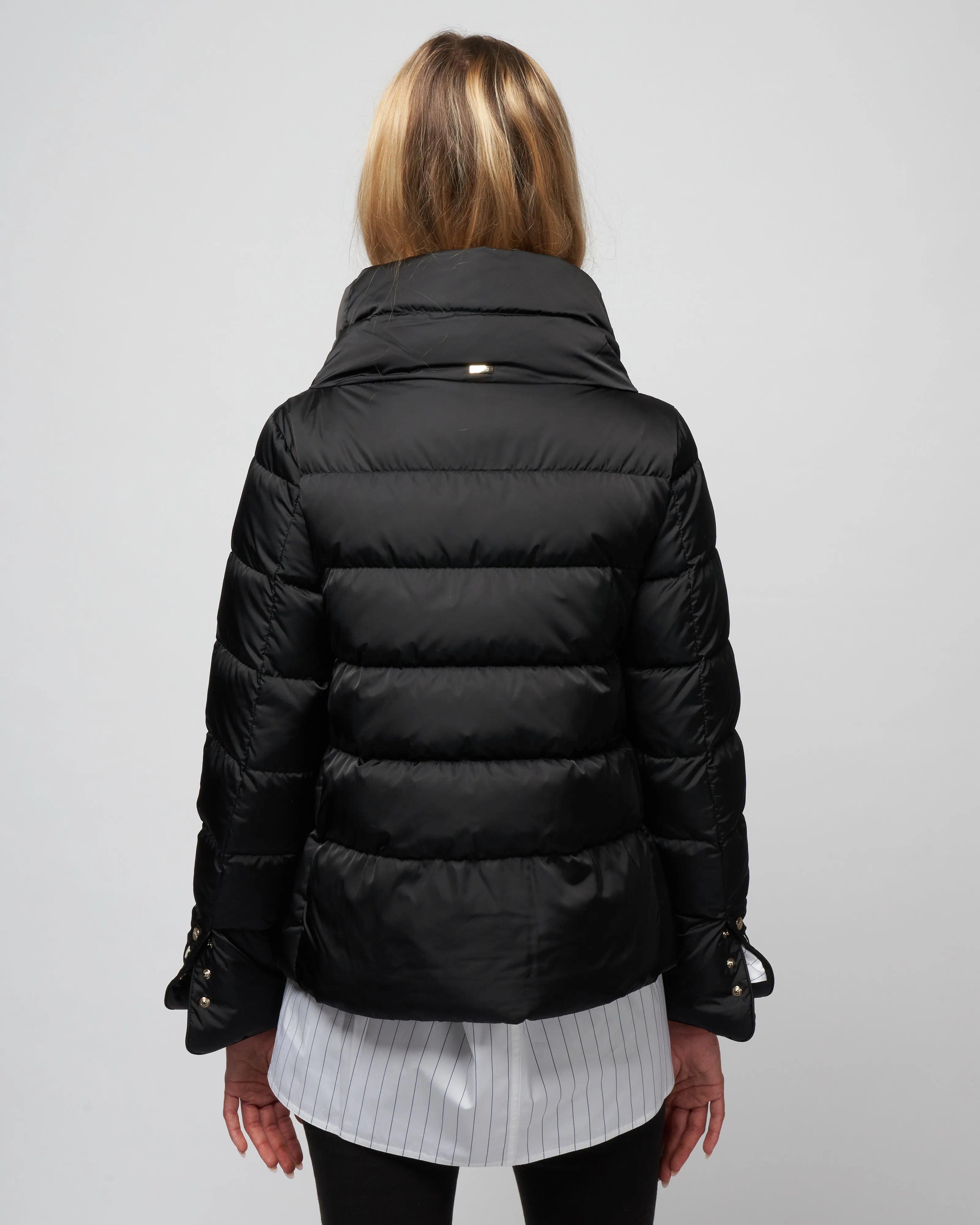 short jacket with bell sleeves - nero
