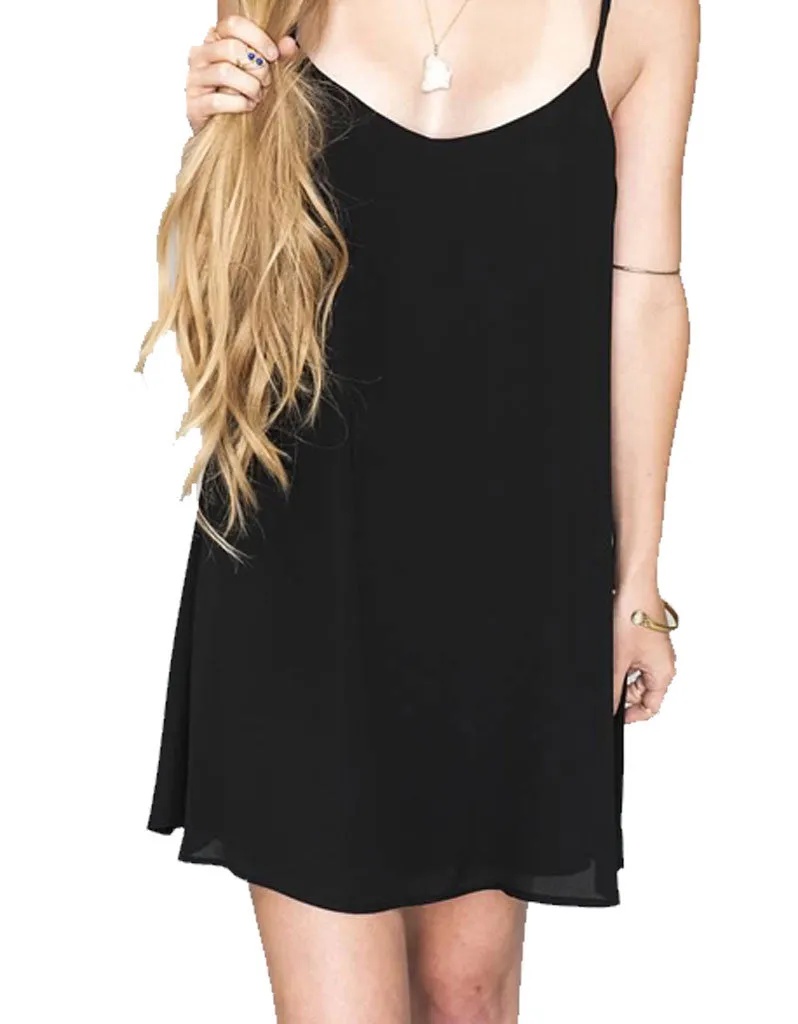 Show Me Your Mumu Criss Cross Applesauce Dress in Black Crisp