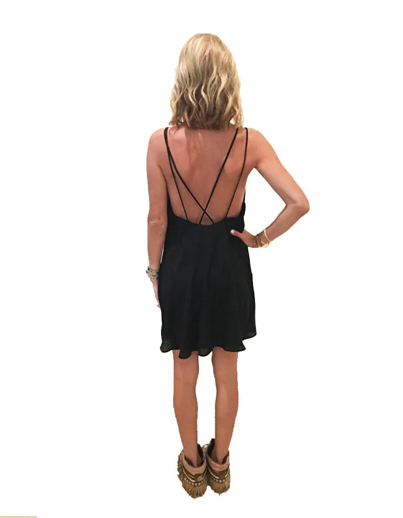 Show Me Your Mumu Criss Cross Applesauce Dress in Black Crisp