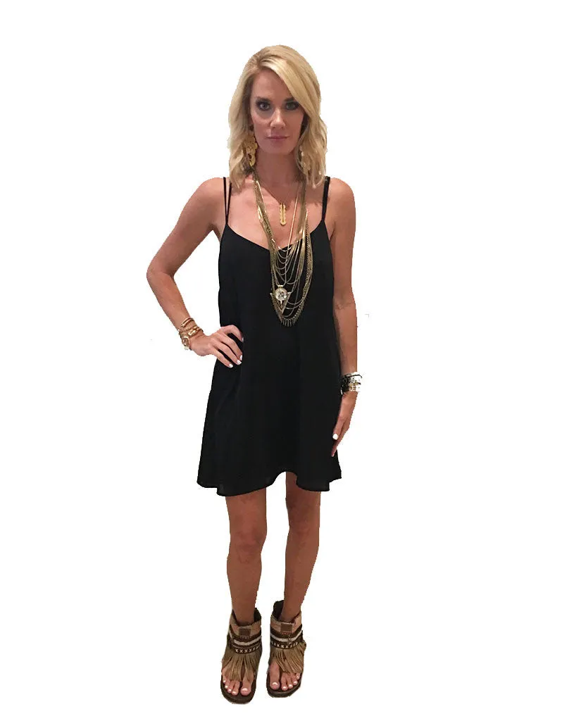 Show Me Your Mumu Criss Cross Applesauce Dress in Black Crisp