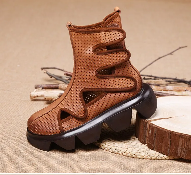 Square heel Women Ankle Boots Round Toe Shoes