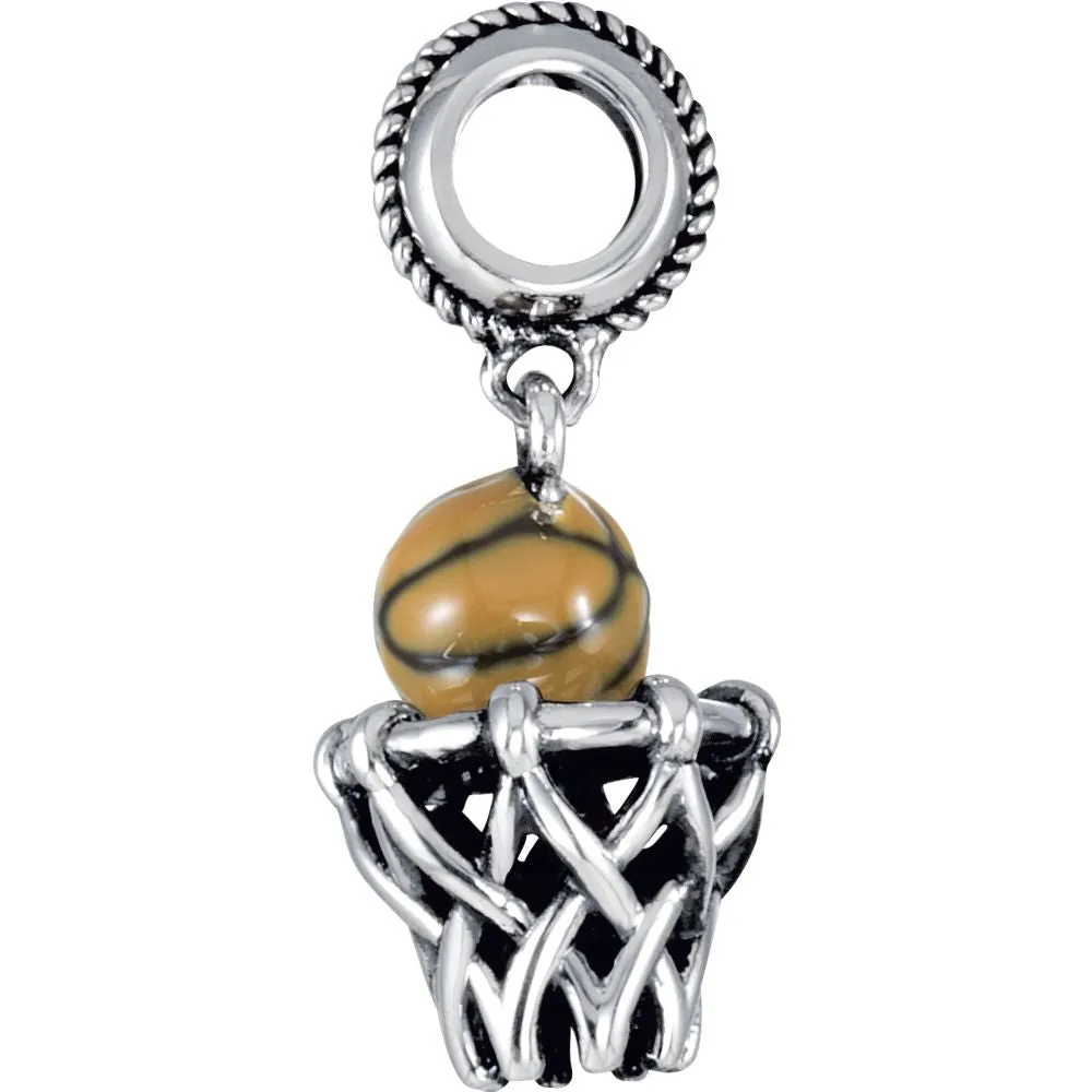 Sterling Silver 18x11mm Kera Basketball Charm