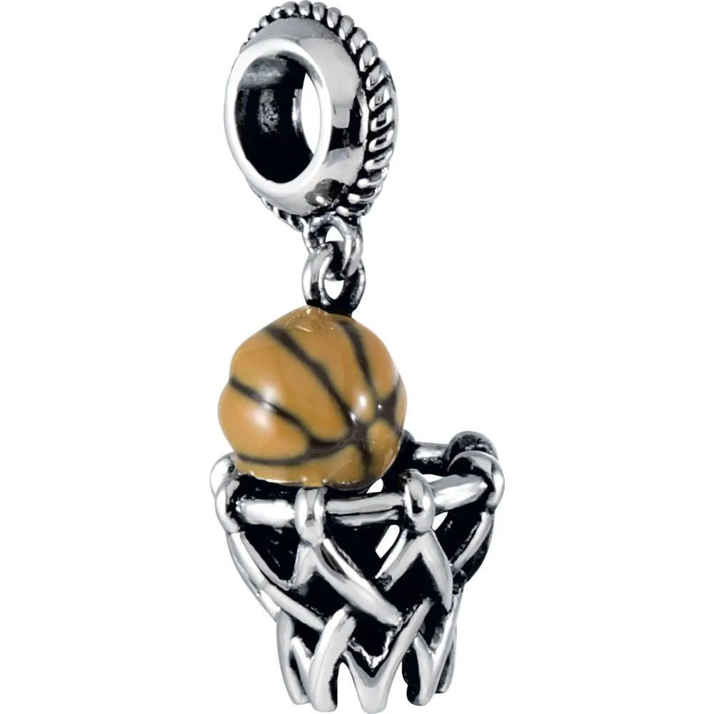 Sterling Silver 18x11mm Kera Basketball Charm