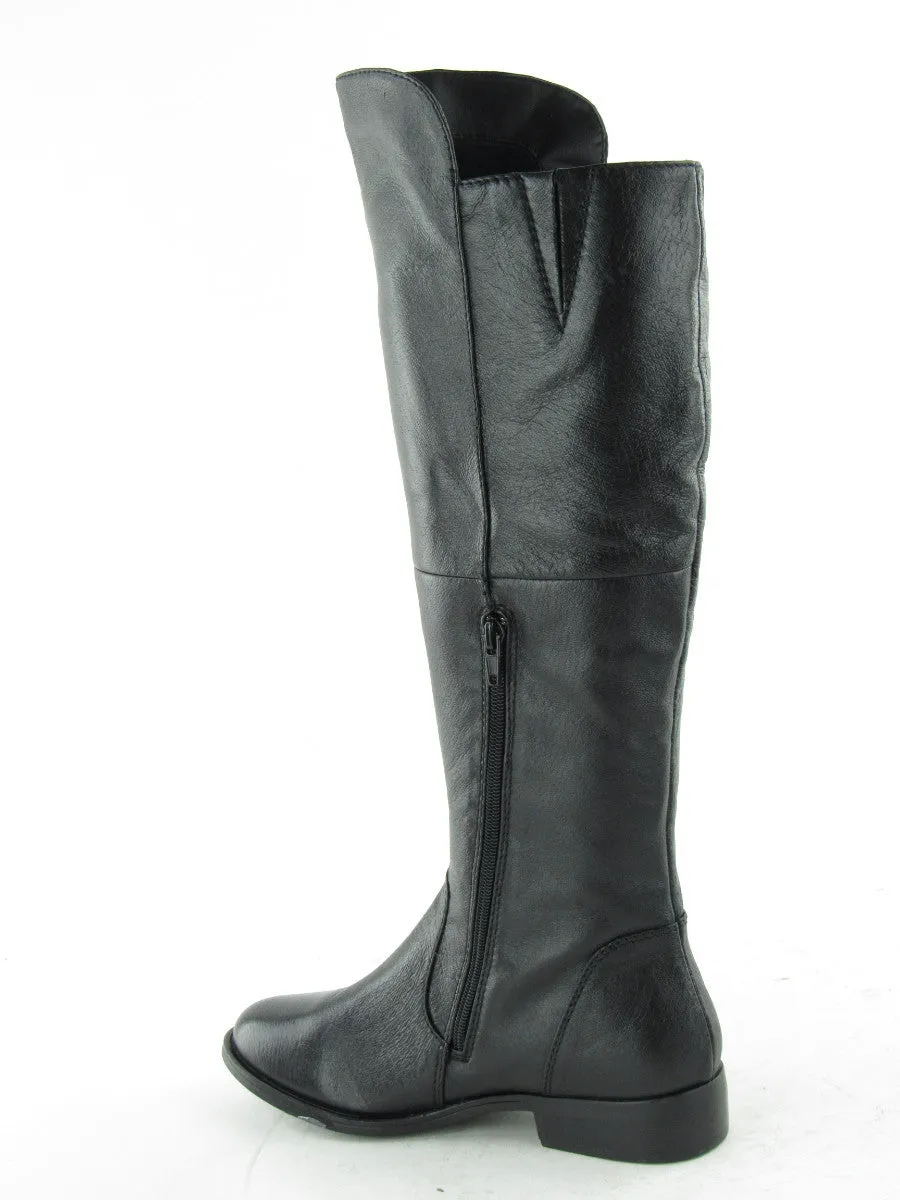 Steve Madden Black Leather Shandi Tall Riding Boots Size 6