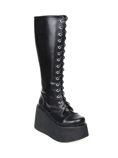 Street Wear Black PU Leather Platform Lolita Boots