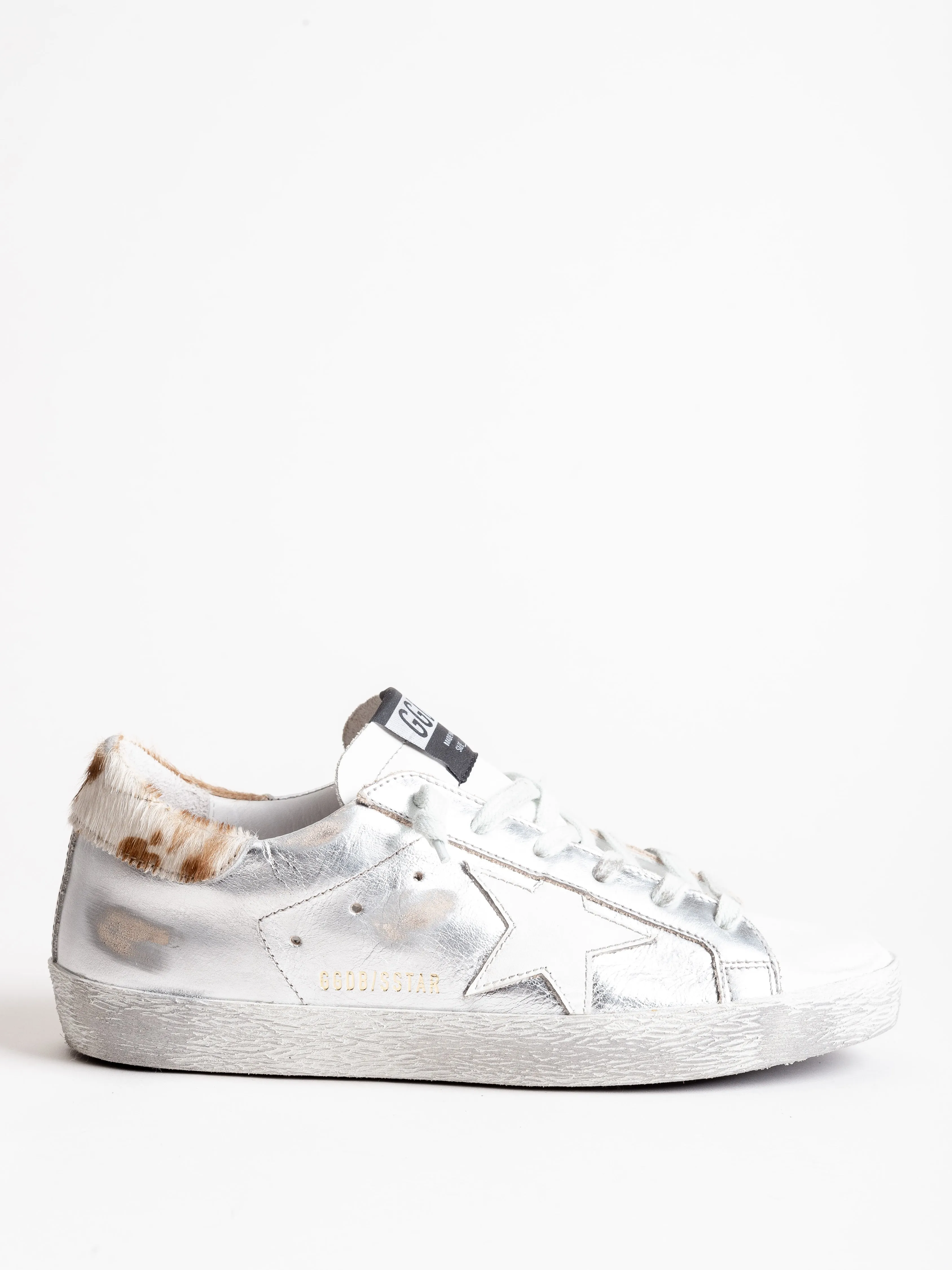 superstar sneaker - silver leather
