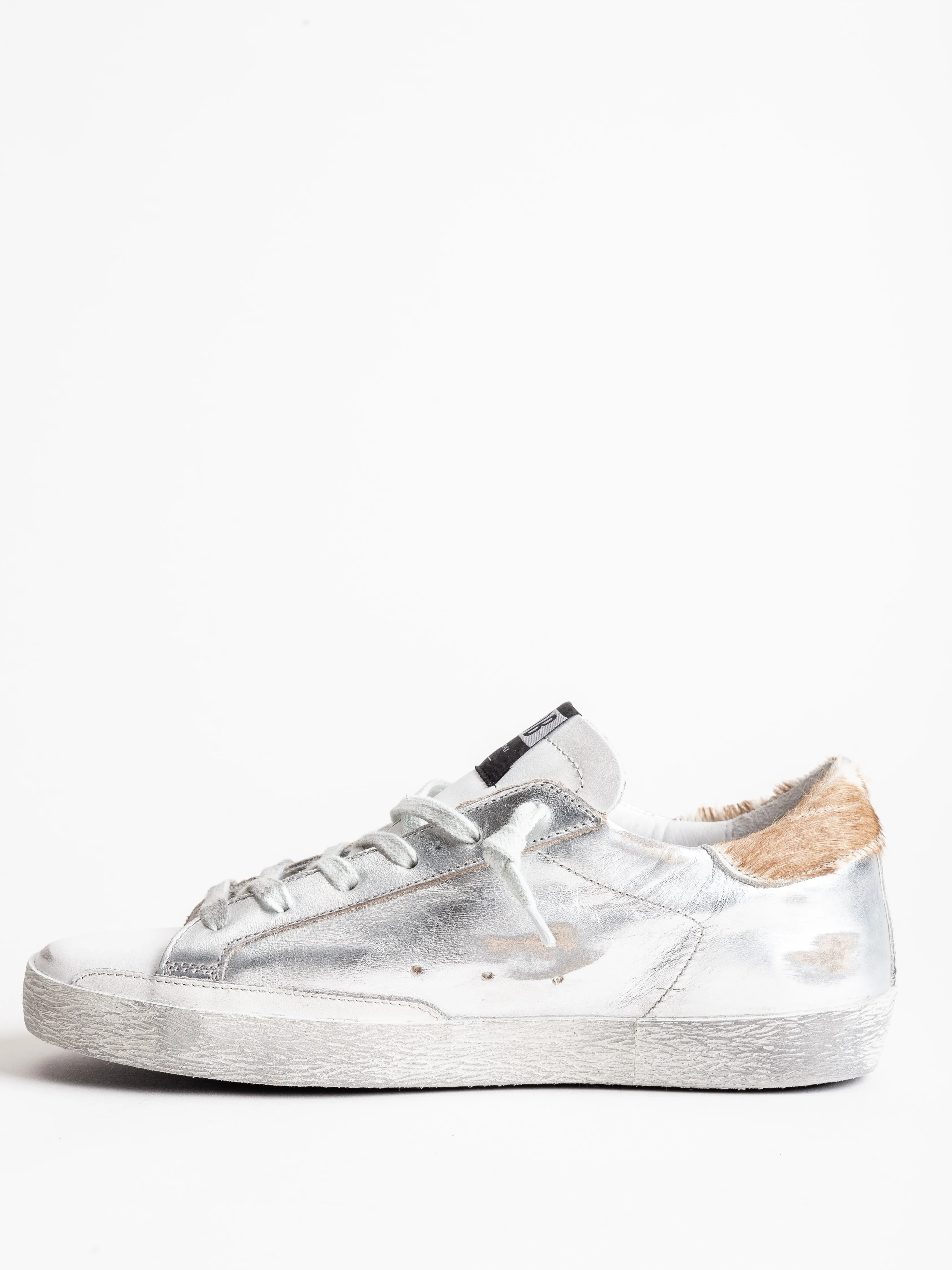 superstar sneaker - silver leather