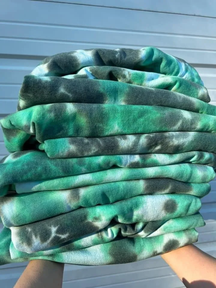 Sweatshirt {GOLD GLITTER SHAMROCK} Shamrock Tie Dye Crew Neck Sweatshirt