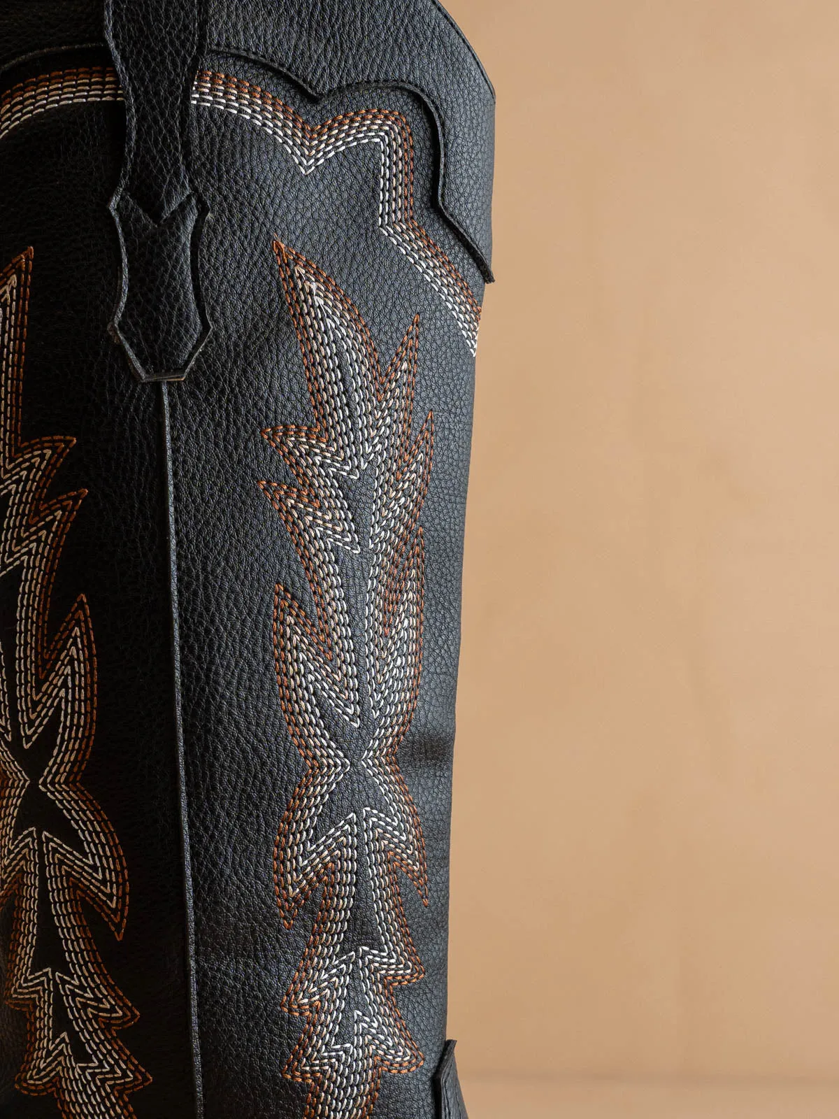The Ainsley | Black Embroidered Cowboy Boot