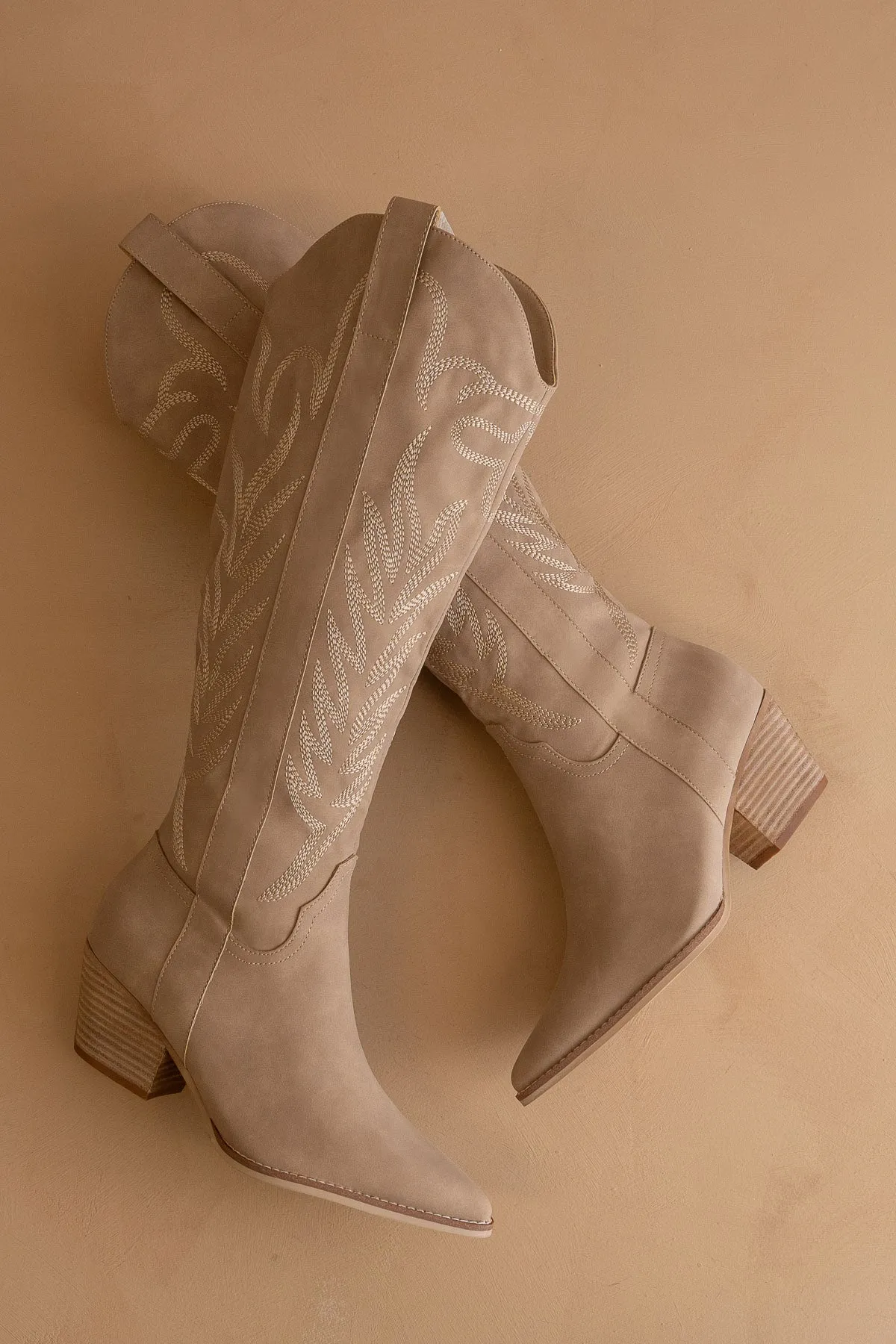 The Samara | Cedar Wood Embroidered Tall Boot