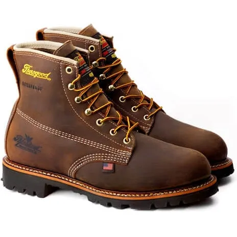 Thorogood Men's American Heritage 6" Waterproof Work Boot -Brown- 814-4514