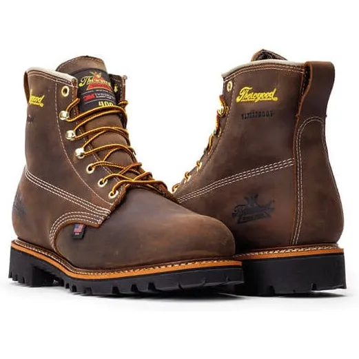 Thorogood Men's American Heritage 6" Waterproof Work Boot -Brown- 814-4514
