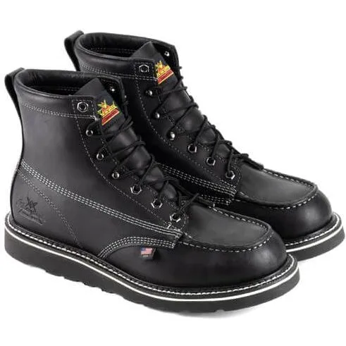 Thorogood Men's American Heritage Midnight 6" Soft Toe USA Made Wedge Work Boot - 814-6206