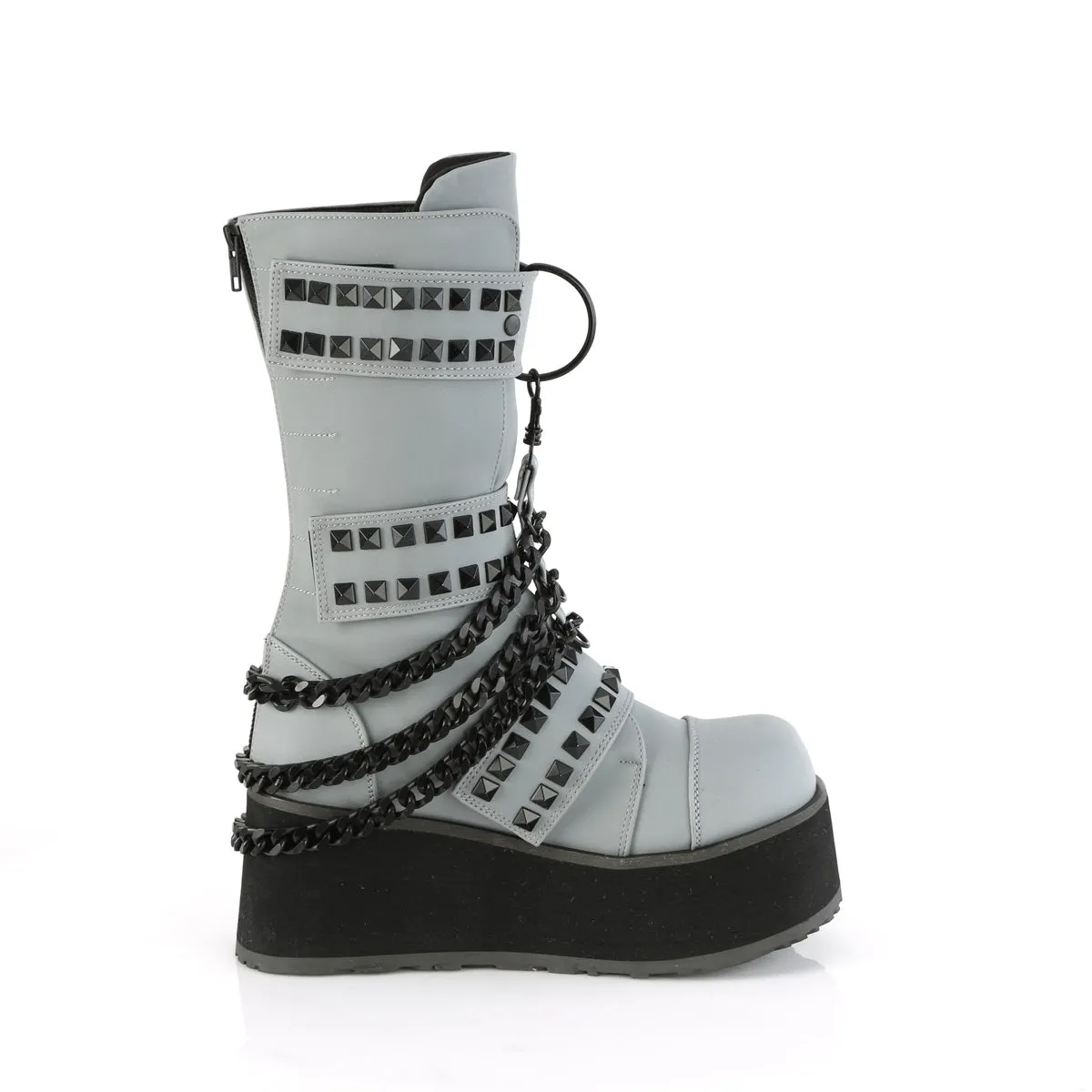 TRASHVILLE-138  Grey Multi Reflective Vegan Leather
