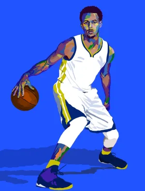 Warrior - Steph Curry inspired Portrait - Limited Edition Giclee Art Print & Wall Decor - Vakseen Art