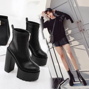 Waterproof Platform High Heel Martin Boots.