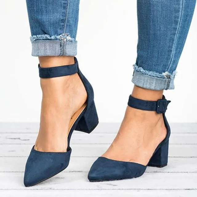 Women Ankle Strap  Shoes Female Plus Size 43 Block Heels Women Shoes