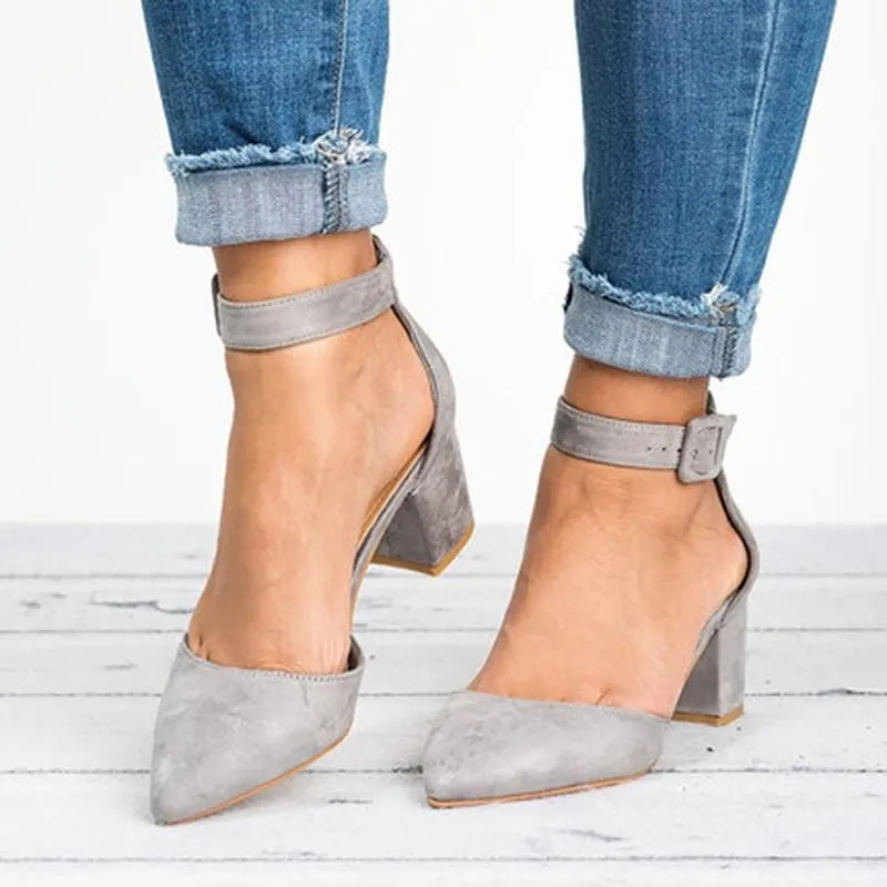Women Ankle Strap  Shoes Female Plus Size 43 Block Heels Women Shoes