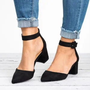 Women Ankle Strap  Shoes Female Plus Size 43 Block Heels Women Shoes