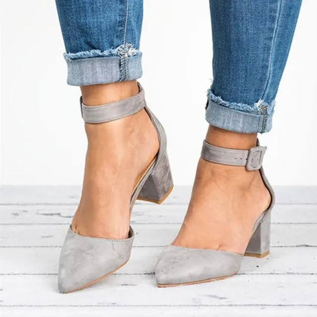 Women Ankle Strap  Shoes Female Plus Size 43 Block Heels Women Shoes