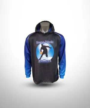 YOUNG WORLD BALLERS Full Dye Sublimated Hoodie - Black/Blue