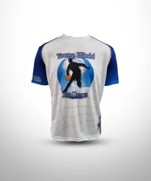 YOUNG WORLD BALLERS Full Dye Sublimated Short Sleeve Jersey - White